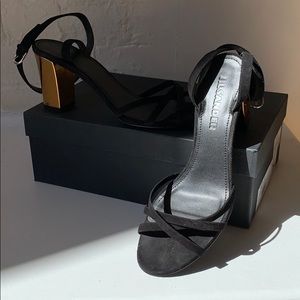 JIL SANDER black suede sandals sz 37.5